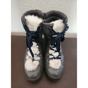 Women's Maurices Gray Faux Fur Lined Ankle Boots Size 10 - Warm Winter Booties
